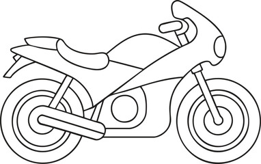 Sportbike motorcycle outline illustration ready for customization and creative artwork