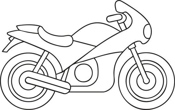 Sportbike motorcycle outline illustration ready for customization and creative artwork