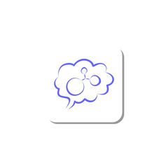 Minimalist abstract brain hand drawn smooth curve with connected circuits