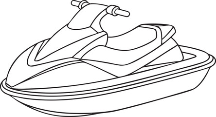 Recreational watercraft outline illustration for water fun and summer sports activities