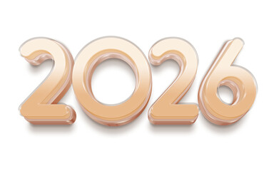 3D logo design template 2026, logo symbol for new year celebration