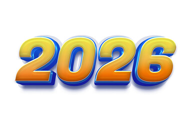 3D logo design 2026, logo symbol for new year celebration