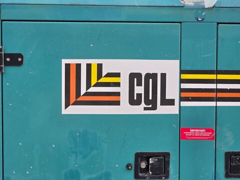 CGL logo on a construction machine.