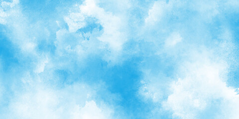 Abstract beautiful cerulean blue watercolor wash texture background wallpaper, Light blue with watercolor. gradient light white sky background, watercolor stain with hand paint pattern on blue canvas.