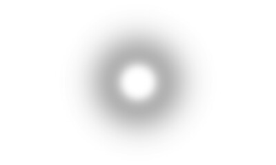 A blurry gray circle with a bright white center is isolated on transparent background, creating a soft and ethereal effect, perfect for adding a subtle focal point to designs