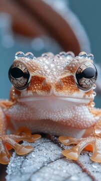 Frog with Frost on Skin