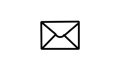 Minimalist envelope icon simple line vector design for user interface and web design isolated on white background