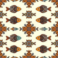 seamless pattern with fishes