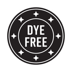 Black and white circular badge with the words dye free and star accents
