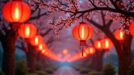 chinese lantern in the park