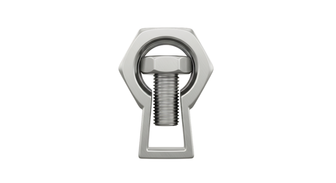 Close up extreme macro shot of a metallic silver zipper pull tab with a visible coiled spring mechanism against a stark black background