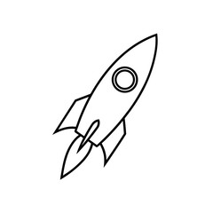 Fototapeta premium Outline of a rocket ship on transparent background