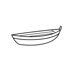 Simple outline of a boat on transparent background