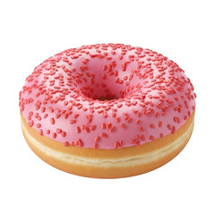 Delicious pink frosted donut with sprinkles a sweet treat for any occasion