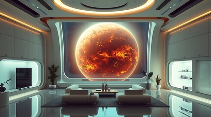 Group of yogis in tree pose on a city rooftop, silhouetted against a vibrant sunset