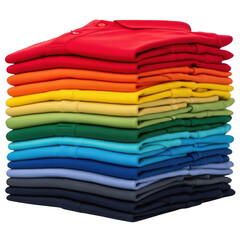 Vibrant stack of folded apparel showcasing a full spectrum of colors clothing essentials