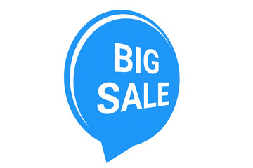 Bright Blue Big Sale Label Tag Design – Modern Discount Badge for Online Store and Marketing Promotion