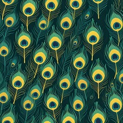 abstract seamless pattern with peacock feathers