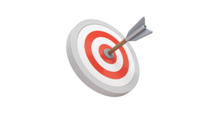 Illustration of a target with an arrow in the center, symbolizing goal achievement and strategy for presentations