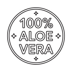 100 percent aloe vera seal stamp emblem circle badge