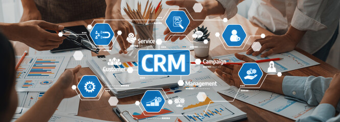 Analyst team utilizing BI Fintech to analyze and pointing at financial dashboard paper office....