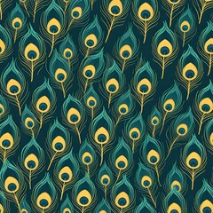 abstract seamless pattern with peacock feathers