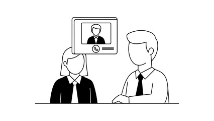 Business meeting with video conference