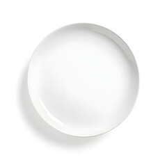 Realistic White Ceramic Plate Isolated on White Background