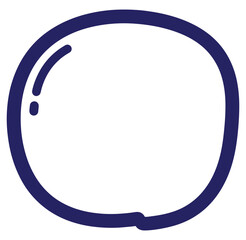 Fototapeta premium Simple bubble or orb icon graphic dark blue outline on white background isolated design
