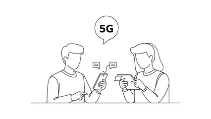 People using 5g wireless technology
