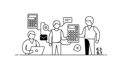 Business people discussing financial data