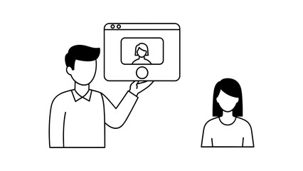 Online video call between two people