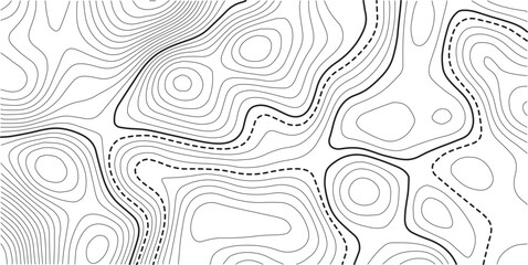 Black and white topographic map background. Topographic map lines. Monochrome topographic terrain lines with space for text.Seamless Light topographic topo contour map background, vector illustration 