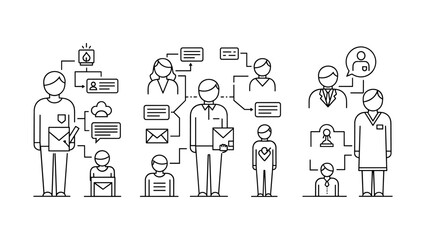 Business people connecting with each other