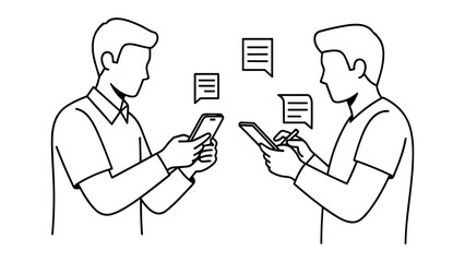 Business people communicating with mobile devices