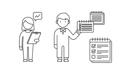 Business people analyzing data and planning strategy