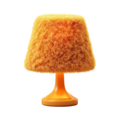 3D render of an orange furry table lamp icon isolated on white background