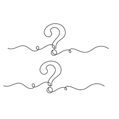 Question mark icon   continuous one line drawing of outline vector illustration 