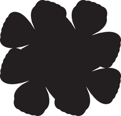 black silhouette of a white flower