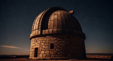 Stone Observatory Under a Dark Sky - A Beacon of Scientific Exploration.