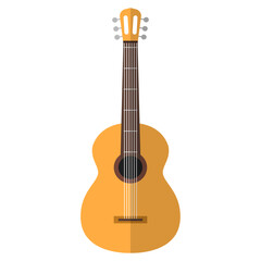 Obraz premium Acoustic Guitar Art Musical Instrument Illustration in Flat Design for Music Enthusiasts
