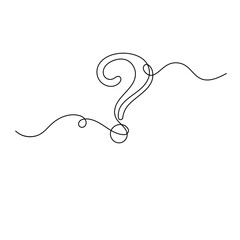Question mark icon   continuous one line drawing of outline vector illustration 