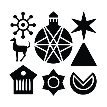 Ethiopia Cultural Symbol Set Illustration