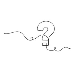 Question mark icon   continuous one line drawing of outline vector illustration 