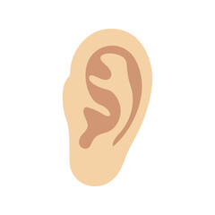 Simple human ear illustration   isolated on white background for medical or auditory concepts Vector, illustration