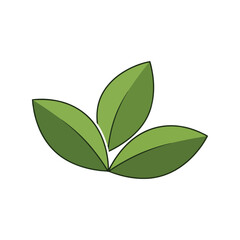 Minimalist green leaves icon, simple nature symbol, organic logo element, vector illustration Vector, illustration