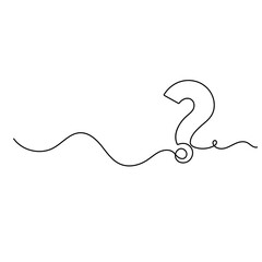 Question mark icon   continuous one line drawing of outline vector illustration 