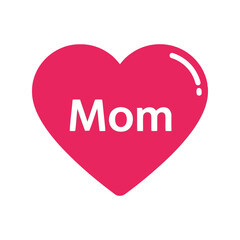Pink heart with white text 