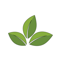 Green leaves icon symbol nature eco friendly design element Vector, illustration