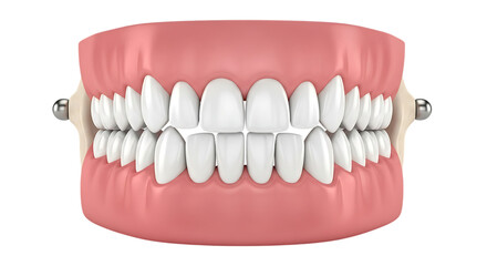 Obraz premium Dental model isolated on transparent background displaying teeth and gums anatomy